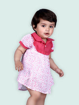 Nino Bambino 100% Organic Cotton Floral Print Mini/Short Apron Dress For Baby Girls