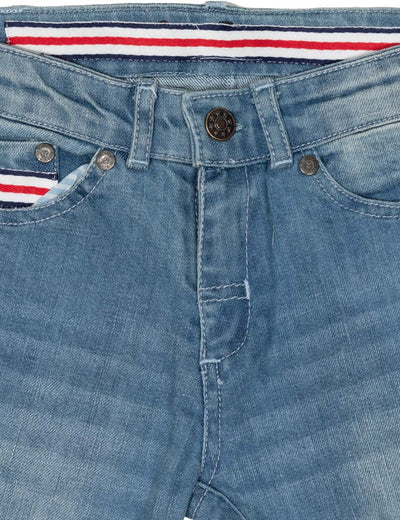 Nino Bambino 100% Organic Cotton Blue Denim Shorts For Girls