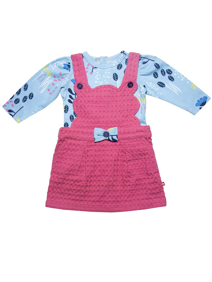 Nino Bambino 100% Organic Cotton Dungaree Dress Sets for Baby Girls