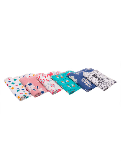 Nino Bambino 100% Organic Cotton Printed Wash Clothes Pack Of 12 For Unisex Baby