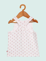 Nino Bambino 100% Organic Cotton White Polka Dot Tank Top and Zig Zag Skirt For Baby Girls