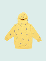Nino Bambino 100% Organic Cotton Long Sleeve Yellow Hoodie For Unisex Kids