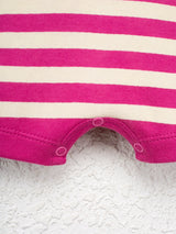 Nino Bambino 100% Organic Cotton Round Neck Sleeveless Dark Pink Color With Cat Print Half Romper For Baby Girls