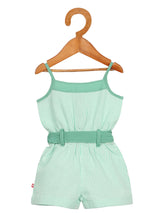 Nino Bambino 100% Organic Cotton Green Stripe Singlet Jumpsuit/Dress for Baby Girl
