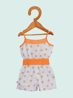 Nino Bambino 100% Organic Cotton Floral Print Singlet Sleeveless Jumpsuit/Dress for Baby Girl