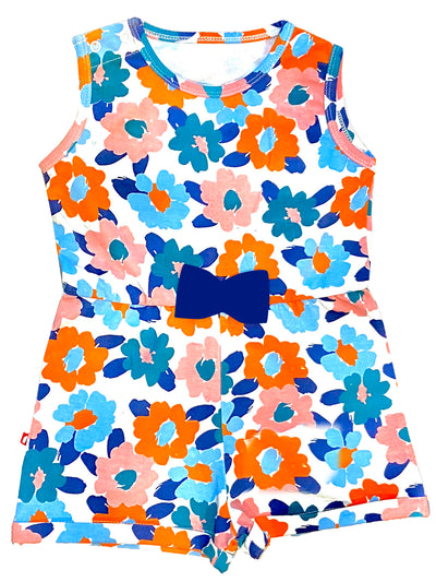 Nino Bambino 100% Organic Cotton Floral Print Sleeveless Jumpsuit For Baby Girl