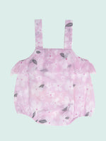 Nino Bambino 100% Organic Cotton Sleeveless White & Pink Color Strap Jumpsuit With Hat For Baby Girls