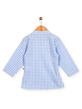 Nino Bambino 100% Pure Organic Cotton Full Sleeve Checked Kurta & White Pajama For Babies & Kids Boy
