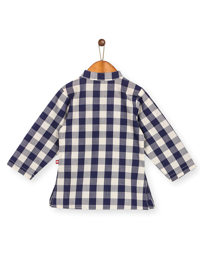 Nino Bambino 100% Pure Organic Cotton Multi-Color Kurta & White Pajama For Boy