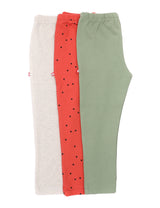 Nino Bambino 100% Organic Cotton Multi-Color Pack Of 3 Leggings Set For Girls