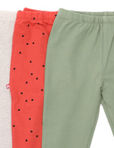 Nino Bambino 100% Organic Cotton Multi-Color Pack Of 3 Leggings Set For Girls