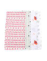 Nino Bambino 100% Organic Cotton Multi-Print Muslin Square Pack Of 4 For Unisex Baby