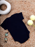 Nino Bambino 100% Organic Cotton Short Sleeve Lap Shoulder Blue Bodysuits For Baby Boy