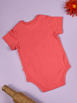 Nino Bambino 100% Organic Cotton Short Sleeve Lap Shoulder Pink Bodysuit For Baby Girl