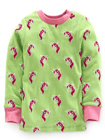 Nino Bambino 100% Organic Cotton Long Sleeve Pajama Sets/Top And Bottom Sets For Baby Girls & Kid Girls.