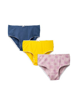 Nino Bambino 100% Organic Cotton Multi-Color Assorted Knicker/Panty Sets Pack Of 3 For Girls
