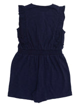 Nino Bambino 100% Cotton Sleeveless Navy Blue Color Ruffle Jumpsuit For Babies & Kids Girl