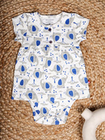 Nino Bambino 100% Organic Cotton Cap Sleeves Printed Onesie Dress For Baby Girls