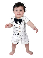 Nino Bambino 100% Organic Cotton Short Sleeve Collar Romper With Bow For Baby Boy
