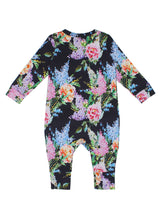 Nino Bambino 100% Organic Cotton Full Sleeve Round Nack Floral Print Multi-Color Romper For Baby Girls