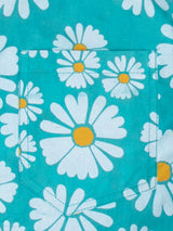 Nino Bambino 100% Organic Cotton Aqua Sky Color Floral Print Babies & Kids Short with Yellow Belt