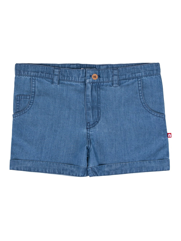 Nino Bambino 100% Organic Cotton Medium Blue Denim Shorts For Unisex Kids