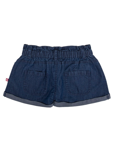 Nino Bambino 100% Organic Cotton Dark Blue Denim Short For Girls