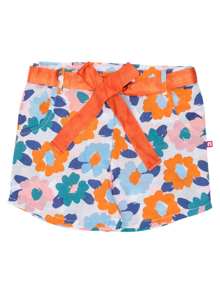 Nino Bambino 100% Organic Cotton Floral Print Multi-Color Shorts For Babies & Kids Girl
