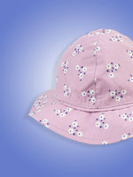Nino Bambino 100% Organic Cotton Lavender Color Sun Protection Hat For Baby Girls