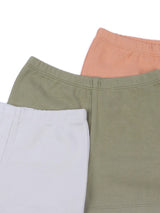 Nino Bambino 100% Organic Cotton Multi-Color Shorts Sets Pack Of 3 For Boy.