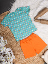 Nino Bambino 100% Organic Cotton Half T-shirt & Shorts Set For Baby Boy