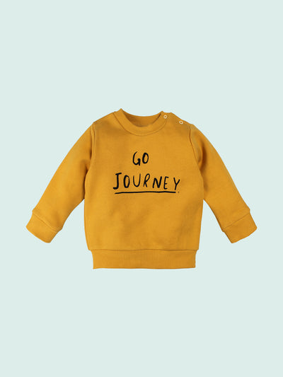 Nino Bambino 100% Organic Cotton Round Neck Full Sleeve Yellow Color Sweatshirt For Unisex Kids