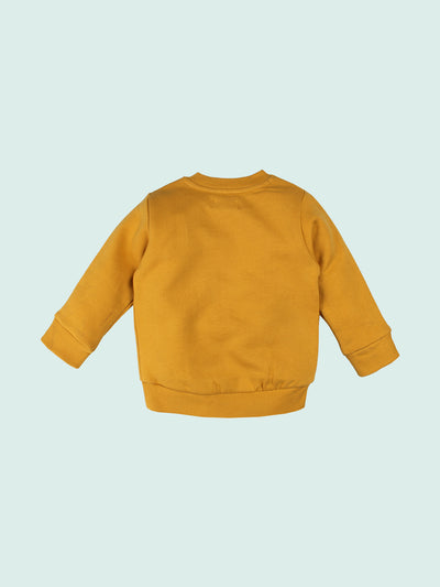 Nino Bambino 100% Organic Cotton Round Neck Full Sleeve Yellow Color Sweatshirt For Unisex Kids