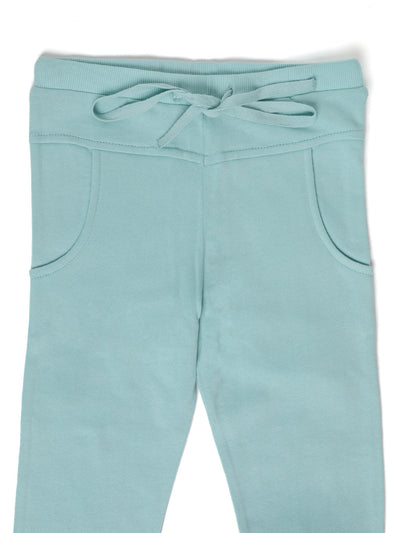 Nino Bambino 100% Organic Cotton Fleece Aqua blue Track Pant/ Legging for Boys