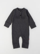 Nino Bambino Charcoal Color Full Sleeve Thermal Romper For Unisex Baby Baby Boy & Baby Girls