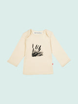 Nino Bambino 100% Organic Cotton Long Sleeve Cream Color Lap Shoulder T-shirts For Baby Girls
