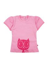 Nino Bambino 100% Organic Cotton Round Neck Short Sleeve Pink Tops/T-shirts For Baby Girls