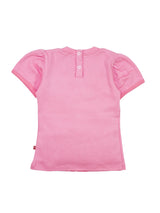 Nino Bambino 100% Organic Cotton Round Neck Short Sleeve Pink Tops/T-shirts For Baby Girls