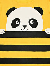 Nino Bambino 100% Organic Cotton Panda Print Round Neck Short Sleeve T-shirt for Unisex Babies & kids