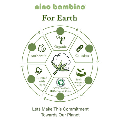 Nino Bambino 100% Organic Cotton Reusable/Washable Assorted Diaper Pack of 9 For Unisex Baby