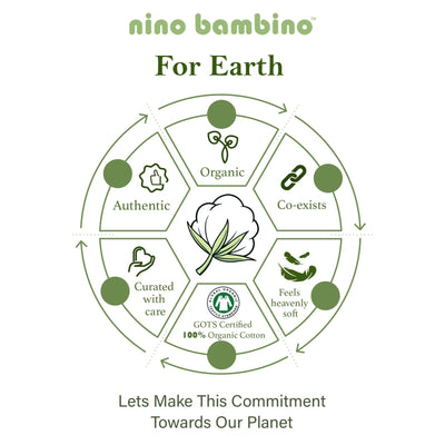Nino Bambino 100% Organic Cotton Full Sleeve Round Nack Floral Bodysuit Pack of 2 For Baby Girls