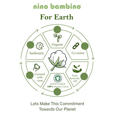 Nino Bambino 100% Organic Cotton Long Sleeve Round Neck Green Color Winter Sweatshirt For Unisex Baby