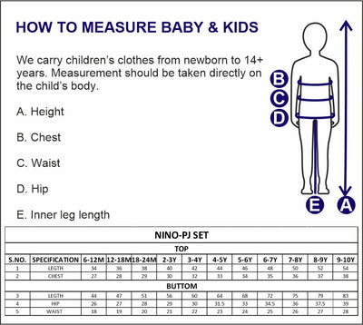 Nino Bambino 100% Organic Cotton Long Sleeves Pyzama Sets For Unisex Babies & Kids