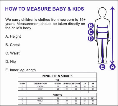 Nino Bambino 100% Organic Cotton Half T-Shirt & Shorts Set For Unisex Baby Baby Boy & Baby Girls
