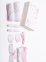 Nino Bambino 100% Organic Cotton White & Pink Print Essentials Gift Sets Pack Of 10 For Newborn Baby Girls