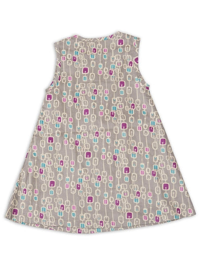 Nino Bambino 100% Organic Cotton Sleeveless Floral Printed Dress For Girls