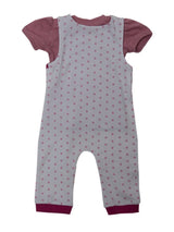 Nino Bambino 100% cotton Tshirt and Dungree Set For Baby Girls