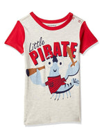 Nino Bambino 100% Organic Cotton Short Sleeve Red & Cream Color T-Shirt For Baby Boy