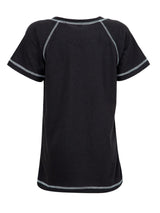 Nino Bambino 100% Organic Cotton Half Sleeves Round Neck Black T Shirt For Baby Girls