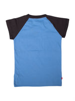 Nino Bambino 100% Organic Cotton Short Sleeves Black & Sky Blue T-Shirt For Baby Boy